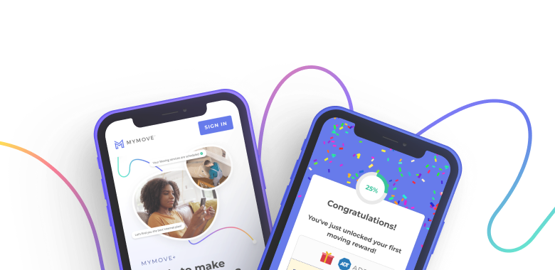 two smart phone displaying the Mymove app
